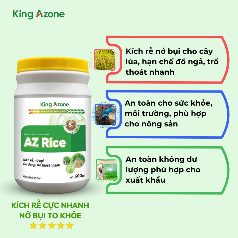 AZ Rice - Thuốc Kích Rễ Lúa Hiệu Quả, Bung Rễ Mạnh, Nở Bụi To, Đẻ Nhánh ...